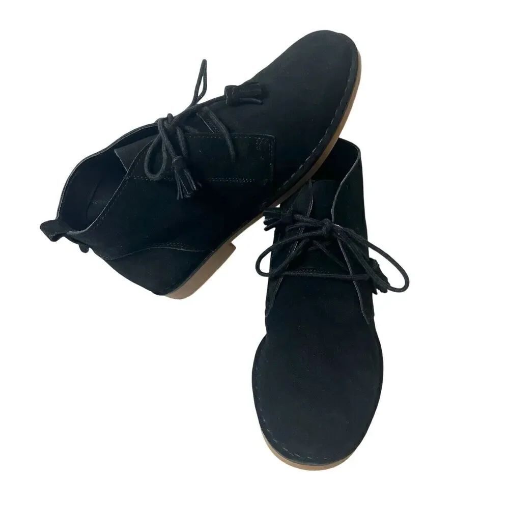 Tommy Bahama Evert Black Suede Leather Chukka Desert Ankle Booties Women's Sz 10